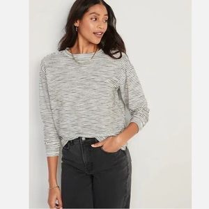 Old Navy Long Sleeve Vintage Striped Easy T-Shirt